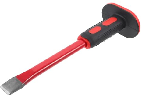 Gatuida Scalpello Pesante da 300Mm in Acciaio Cromo-Vanadio Impugnatura in PVC per Demolizione e Intaglio in Muratura e Calcestruzzo Rosso