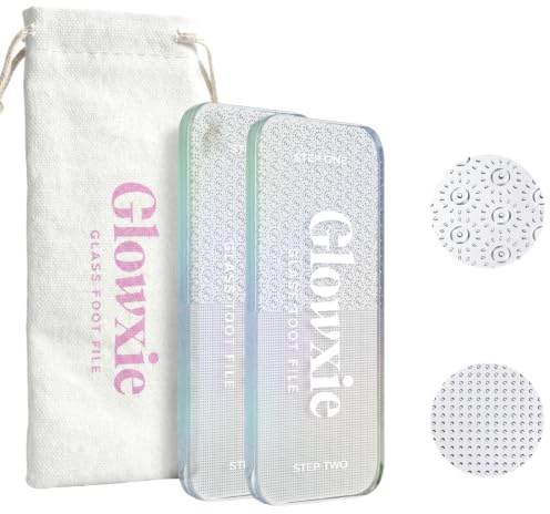 Glass Foot File by Glowxie | 2 Files in 1 (Scub+Buff) | Dead Skin & Callus Remover | Long Lasting | Hypoallergic