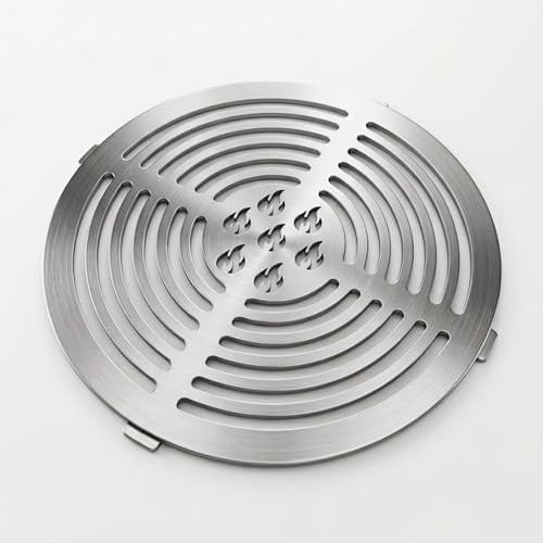 Fox·Bunny Support de wok pour plaques de cuisson, en acier inoxydable, plaque de grill plancha, ouverture circulaire Ø 20 cm (insert de barbecue Ø 20 cm en acier inoxydable)