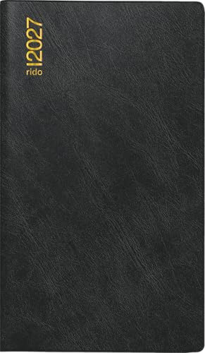 rido/idé Taschenkalender Mod. Miniplaner d 15 2027 | A6, Kunststoff, schwarz