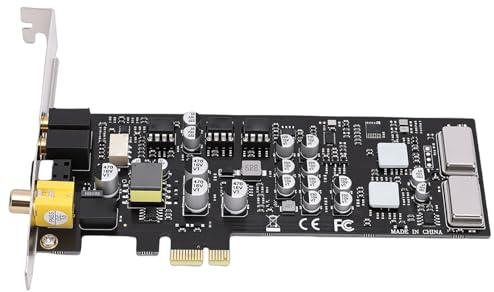 Bewinner PCIE-Soundkarte, HiFi-Sound-Technologie, 100 DB SNR, Mehrere Schnittstellen, Hohe Abtastrate, Optischer 24-Bit-Ausgang, mit Low-Profile-Halterung für PC-Desktop
