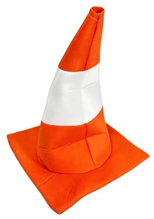 Trafikkonhatt Rolig Mjuk Filtmössa i Orange och Vit | en orange trafikkon Halloween-utklädningshatt till vuxna För Halloween Maskeradfest Temasamling Utomhusaktiviteter och