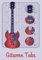 GITARREN TABS: DIN A4 für Anfänger und Fortgeschrittene / Blanko NotenBlock / Leere Notenzeilen / Notensystem / für die Schule / Komponist / mit Tabulatur und Akkorden / Design : E Gitarre Details