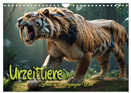 Urzeittiere - Zeitreise in eine vergangene Welt (Wandkalender 2026 DIN A4 quer), CALVENDO Monatskalender: Spektakuläre Bilder ausgestorbener Tierarten quer durch die Erdzeitalter (CALVENDO Tiere)