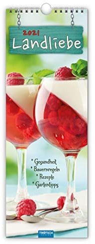 Maxi-Streifenkalender Landliebe 2021: 15 x 42 cm, mit aufwendiger Rückseitengestaltung