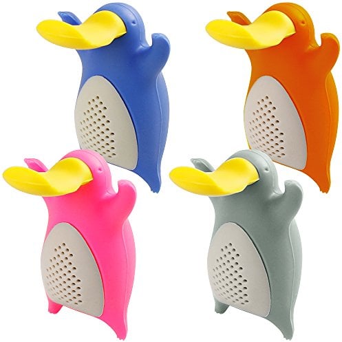 Tee Infusers für lose Blatt Tee, FineGood Teekugeln Set von 4 Pack Platypus Silikon Tee Filter Siebe