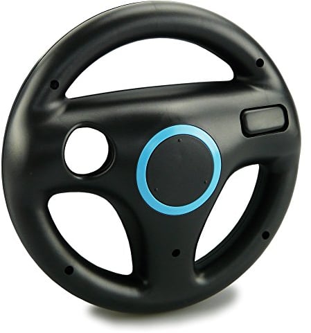 smardy Volante da Corsa Nero Racing Wheel Compatibile con Nintendo Wii Telecomando Controller per Mario Kart Game, Giochi di Guida