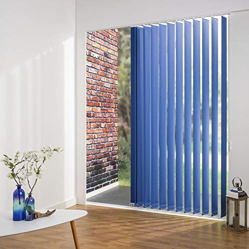 Verdunkelung Lamellenvorhang Lamelle 127 mm Farbe blau - Breite 100-250 cm - Höhe 250 cm individuell kürzbar (250 x 250 cm)