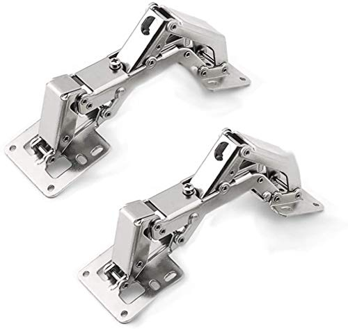 Tiberham Bisagras para puerta de armario, 170 grados, sin perforación, montaje en superficie de muebles, plegables, resistentes y de gran ángulo para puerta de armario de cocina (paquete de 2)