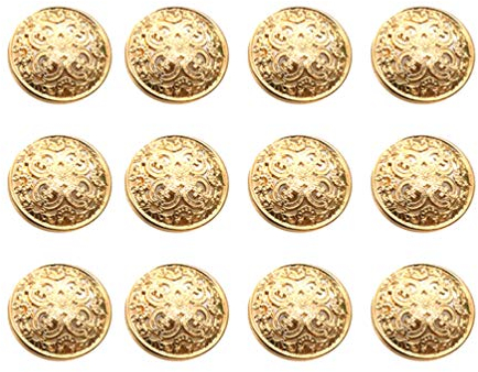 30 Stücke Vintage Antike Metall Blazer Knöpfe mit Schaft äntel Knöpfe Jacke Knöpfe Hemd Anzug Hose Knöpfe Runde Nähknöpfe für DIY Handwerk 18Mm (Hellgolden)