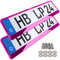 Kennzeichenhalter Nummernschildhalterung Auto Pink Chrom universell 520x110mm inkl. 8 Schrauben Kennzeichenhalterung Nummernschildhalter pkw 2 Stück