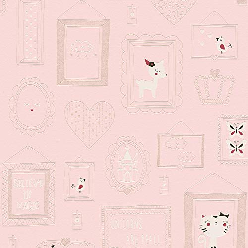 Mustertapete Tapeten mit Muster Tapete Kinderzimmer Pink Rosa Rot Weiß Vliestapete Pink Rosa Rot Weiß | Tapeten Online-Shop
