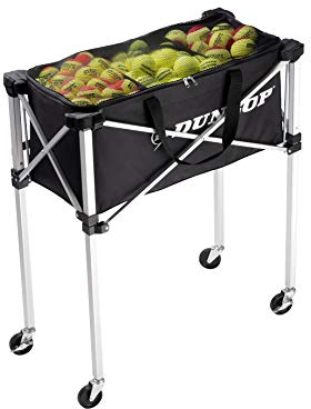 Dunlop Sport Tennis – Erwachsenen Foldable Teaching Cart, 250 Bälle Balltürwagen, Schwarz