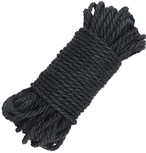 jijAcraft 5mm Sisal Seil zum Basteln: Schwarz Hanfseil Kokosseil 20m Kordel für Foto-wandbindung Jute Tau Geflochten für Kletternetz, Seil Baum Anbinden für Kerzenhalter-Dekoration