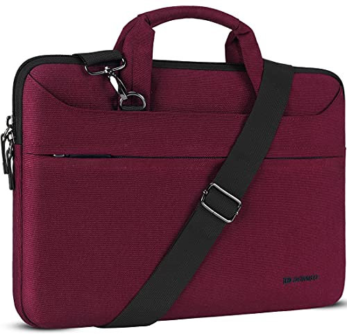 DOMISO 17.3 Pollici Borsa a Tracolla per Laptop Impermeabile Cartella Borsa Porta PC con Manico per 17.3Lenovo IdeaPad 300 320/HP ENVY 17 Pavilion 17 ProBook 470 /Dell Inspiron 17 Precision 17,Fucsia