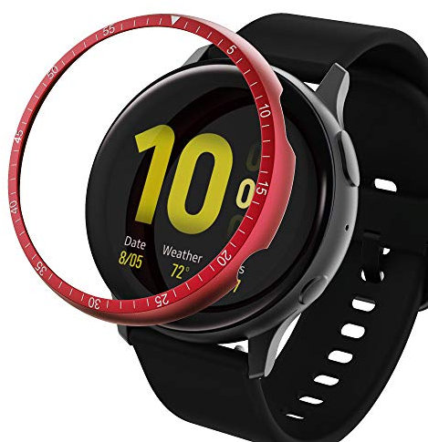 AISPORTS Stile della Lunetta Compatibile con Samsung Galaxy Watch Active 2 44mm Anello della Lunetta Cover,Adesiva Protezione AntiGraffio Custodia Protettiva in Metallo per Galaxy Watch Active 2 44mm