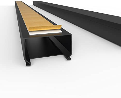 Kabelkanal Selbstklebend Pro mit Schaumklebeband, Kabelschacht 2m 40x25mm - 1x2m, Black - Schwarz