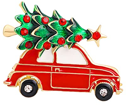 SM SunniMix 1 pcs Broche Badge Chemise De Noël Mignon Petit Cadeau De Mariage, Broche Et Pins Pour Femme Pour Cadeau Sacs Robe Accessoire - Voiture 1