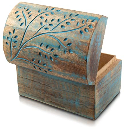 Tolles Geburtstagsgeschenkideen, handgefertigte dekorative hölzerne Schmuckschatulle Schatzkasten Schmuck-Organizer-Andenken-Kasten-Schatzkasten-Schmuckset-Halter-Sperrkasten-Schirm-Kasten 22 x 15 cms