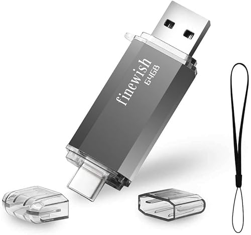 Chiavetta USB Tipo C 64 GB, 2 in 1 Type C Pennetta 64 giga USB C Pen Drive 64GB USB C Flash Drive 64GBper PC/New MacBook/Tablet/Smartphone Huawei, Samsung, Xiaomi,(Grigio)