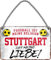 schilderkreis24 – Fußballschild Deko Garage Artikel Sport Verein Geschenkidee Club Weihnachten Fußball Fan Liebhaber Begeisterte 18x12 cm (Fussball Religion Stuttgart)
