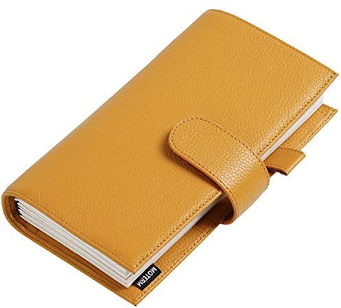 Moterm Companion Traveler's Notizbuch Cover - Verbessertes Design mit Rückentasche (Standard Größe, Kiesel-Senf)