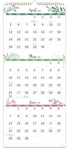 Calendar 2026-2027 - 3 Month Display Wall Calendar 2026-2027, May. 2026 - Jun. 2027, 11.3 x 26, 3 Month Calendars with Thick Paper, Vertical Calendars