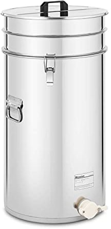 Wiesenfield WIE-HT-100 Maturatore per miele - 80 L - Con setaccio, coperchio e rubinetto di imbottigliamento - Acciaio inox