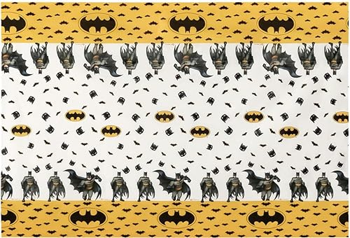 Tischdecke * Batman * aus PE Material für Kindergeburtstag und Mottoparty | Größe: 120x180cm | Deko Kinder Geburtstag Party Superheld Kinderheld Superman