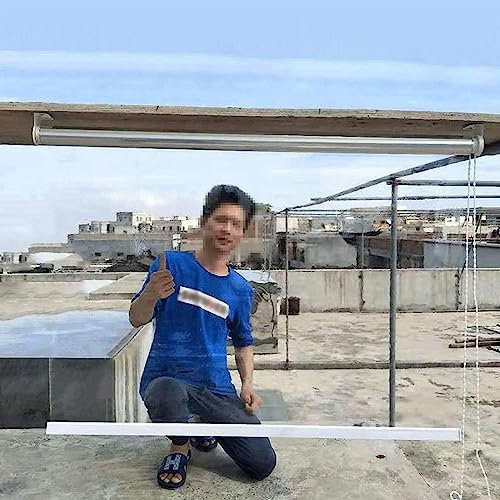 Store Enrouleur en PVC Transparent,Rideau Imperméable Pluie pour Pergola Extérieure,Anti-poussière à Isolation Thermique,avec Raccords,pour Jardin,Balcon,Patio,Porte,Largeur x Hauteur (120x200cm)