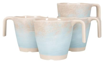 Gimex Kaffeebecher/Mug/Kaffee-Pott - Stone Line Beige, Set 4 Stück