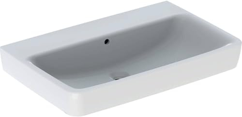 Geberit Renova Plan, Waschtisch, 75x48 cm, ohne Hahnloch, mit Überlauf, 501692, 501.692.00.1, Farbe: weiß matt