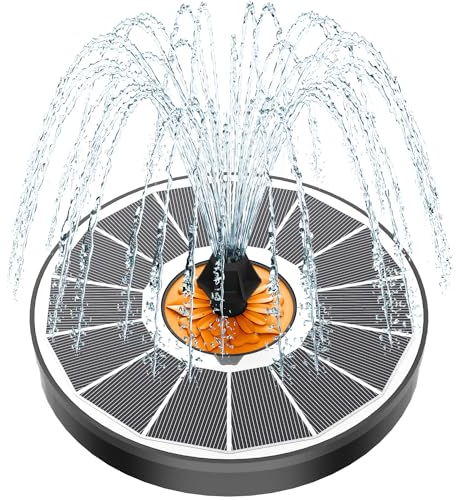 Yzert Solar Springbrunnen für Außen 2025 Upgraded, 3.5W Solarbrunnen für Draussen mit 7 Düsen, Solar Teichpumpe Solar Schwimmender Fontäne Pumpe für Garten, Vogel-Bad, Teich, Wasserspiel (Weiß)