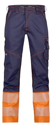 DASSY® Princeton Stretch-Warnschutzbundhose - Größe 58 - DUNKELBLAU/NEONORANGE