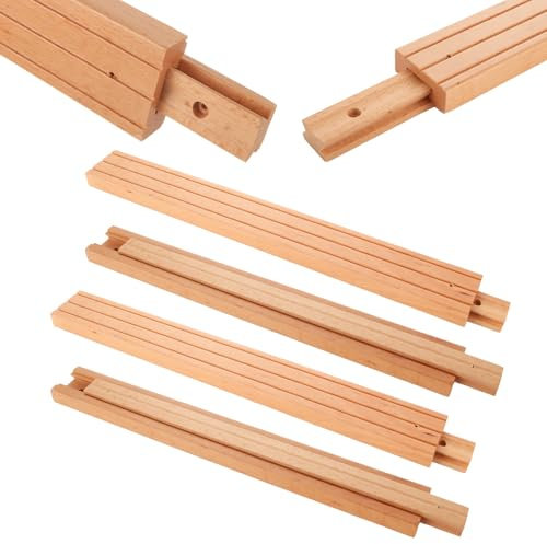 WOPPLXY 6 PCS Wood Drawer Slide, 16 Inch Wooden Drawer Slides, Wood Center Mount Drawer Slides Replacement Part