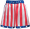 Regenboog Boxshorts mit amerikanischer Flagge, für Herren und Damen, Rocky Balboa, Kostüm, Erwachsene, Satin-Boxershorts, Box-Shorts, Small
