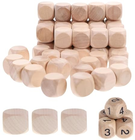 Blanko Würfel,40 Stück Holzwürfel Würfel,Diy Holzwürfel Blanko 20 Mm,Würfel Spielwürfel,Blankowürfel,Würfel Blanko Für Holz Klötze Zum Basteln Brett Karten Spiele Requisiten