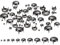 sourcing map Lot de 100 rivets ronds noirs en forme de dôme, 10 tailles, en laiton, pour punk, rock, clous et perles, kit assorti pour vêtements, ceinture, sac, chaussures, bracelet, cuir