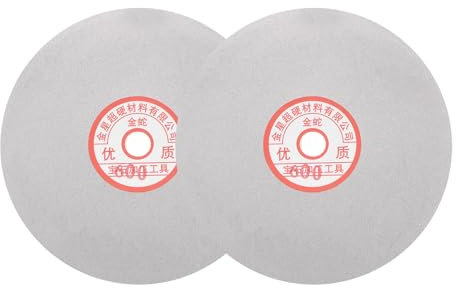 sourcing map 2pcs Diamond Sanding Grinding Disc, 6-Inch (150mm) Grit 600 1/2 Arbor Hole, Flat Lap Disk Polishing Discs Abrasive Wheel for Gemstone Tile Porcelain Glass Stone Metal