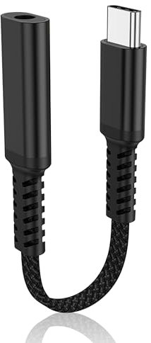 HATMINI USB C to 3.5mm Headphone Cable,Type C Male to 3.5mm Female Aux Audio Dongle Converter,for devices with Type-C interface (B)