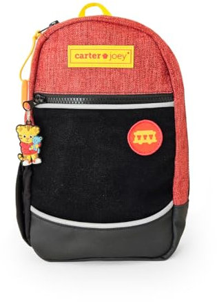 Sling Pack – Kinderrucksack, anpassbare Umhängetasche, Kinderrucksack mit reflektierenden und Sicherheitsfunktionen, Grau meliert, rot / schwarz, Medium, Daniel Tiger's Neighborhood