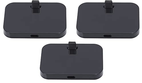 VENEKA 3X Mobile Phone Desktop Type-C Charger Stand Holder Cellphone Usb-C Charging Docking Station Black