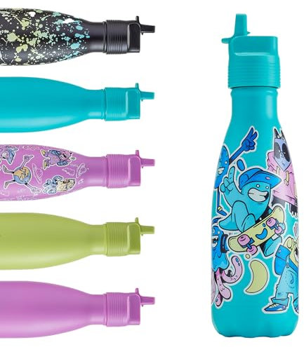 Chilly's Kids Original Bottles - 90% Stainless Steel - BPA-Free, Double Walled Vacuum Insulated Bottle - For Cold and Hot Drinks - 350ml - Stickers