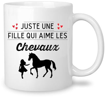 Yufansd Mug pour Filles Femmes - Idée Cadeau d'Inspiration pour Sœur, Amies, Famille, Amoureux des Chevaux - Tasse 350ml pour Anniversaire, Noël (Chevaux)