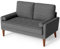 Vesgantti Sofa 2 Sitzer, 121 cm Modernes 2er Sofa mit 2 Wurfkissen, Kleine Stoffcouch mit Armlehne, Mini Sofa für Wohnzimmer/Wohnung/Büro, Einfache Montage, Dunkelgrau