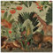 ARTland Wanddeko Glasbilder Wandbild Glas Bild 50x50 cm Exotische Pflanzen Tiere Löwe Giraffe Dschungel Afrikas Vintage Zoo U5GV