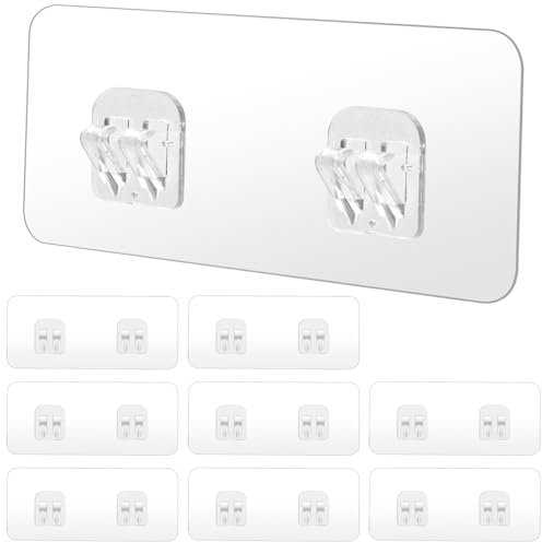 Rimoev Paquete de 9 ganchos adhesivos de repuesto, adhesivo para estante de ducha, adhesivo fuerte, sin taladrar, gancho impermeable para colgar para estantes de ducha, estante de cesta