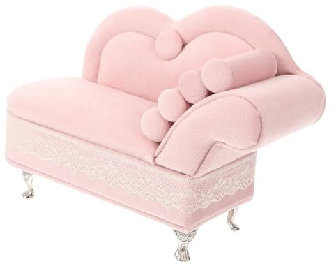 WESIEVYA Miniatur Sofa Schmuckkästchen Aus Stoff Kleine Schmuckbox Puppenmöbel Modell Mehrzweck Schmuckaufbewahrung Für Kinderzimmer Und Wohnraum