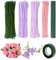 Coriver Pfeifenputzer Zum Basteln, 250 Stück, 4 Farben, 7mm Tulpen Rohrreiniger, Grüne Chenille Stiele, Pfeifenreiniger Blumen, Blumensträuße, Pipe Cleaner Flower für Anfänger DIY Dekorationen