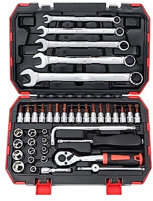 Ensemble de clés à outils combinées pour voiture, clé à cliquet à tête de lot, clé à douille, tournevis, jeu de douilles, kit d'outils de réparation de voiture multifonction (couleur : 41 pièces)